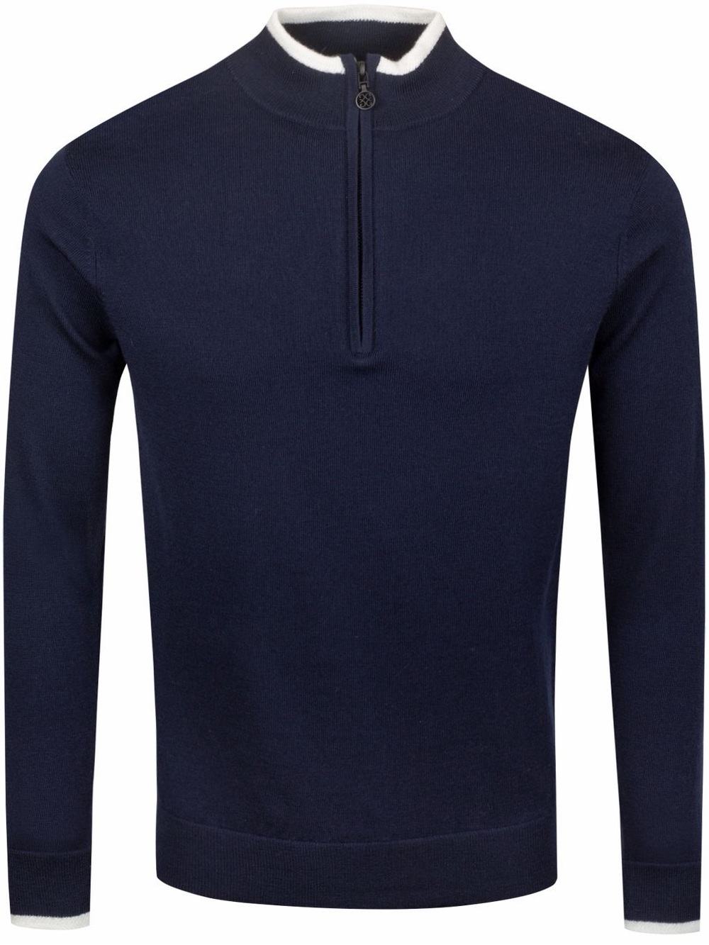 G/FORE Navy Knit Long-Sleeve Shirt with Red Script